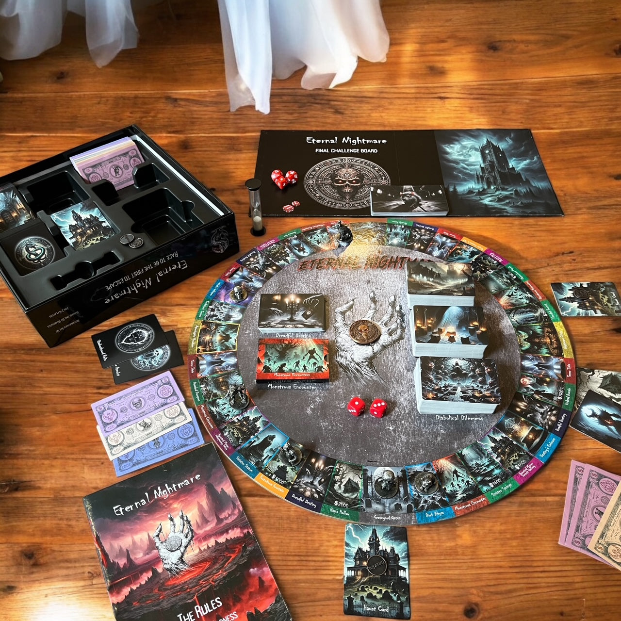 Eternal Nightmare, A new horror themed board game for 2-6 players 12+ Includes Base Game and Expansion Pack
