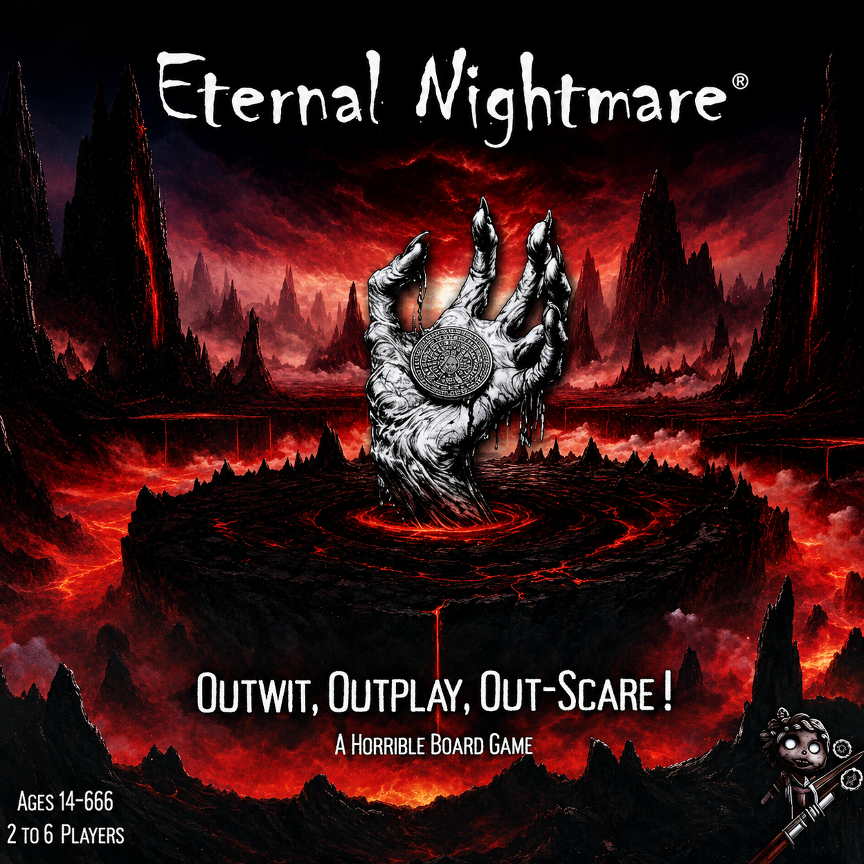 Eternal Nightmare, A new horror themed board game for 2-6 players 12+ Includes Base Game and Expansion Pack